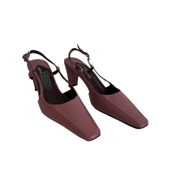 Light Mauve Slingback Heels - Picture 2 of 3